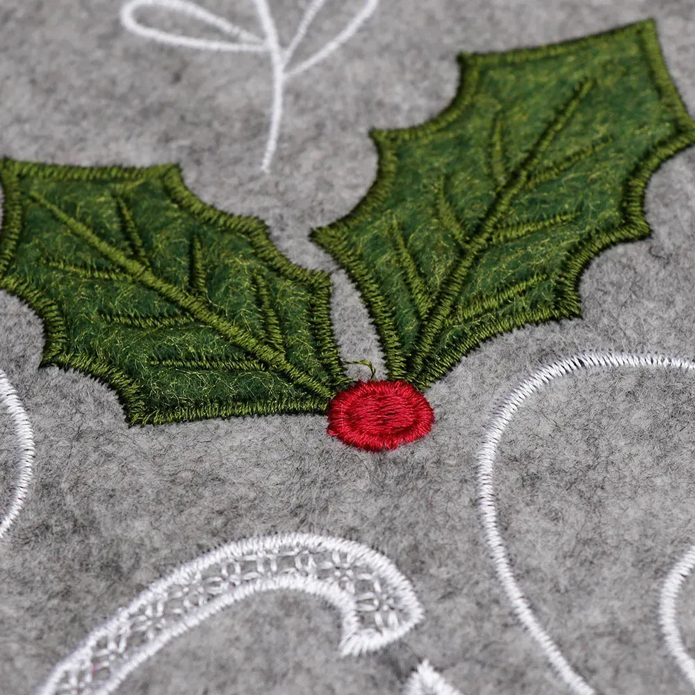 Gray Christmas-tree Skirt Decorative Supplies - Bellarte Enchanté Gray Christmas-tree Skirt Decorative Supplies